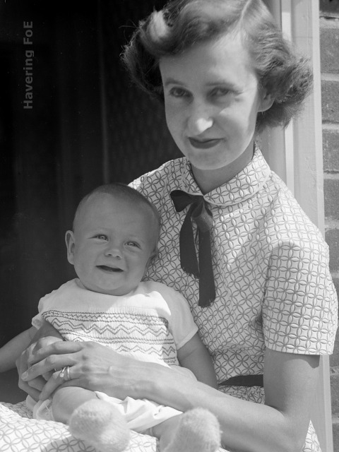 1950s mother and baby